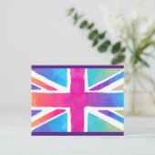 Union Jack Flag in hellen Wasserfarben Postkarte (Stehend Vorderseite)