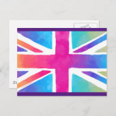 Union Jack Flag in hellen Wasserfarben Postkarte (Vorne/Hinten)