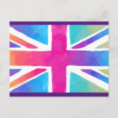 Union Jack Flag in hellen Wasserfarben Postkarte (Vorderseite)
