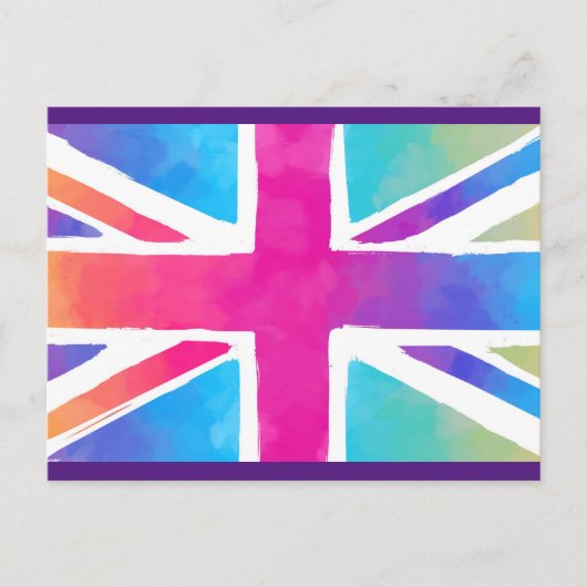 Union Jack Flag in hellen Wasserfarben Postkarte (Vorderseite)