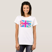 Union Jack Flag in hellen Wasserfarben T-Shirt (Vorne ganz)