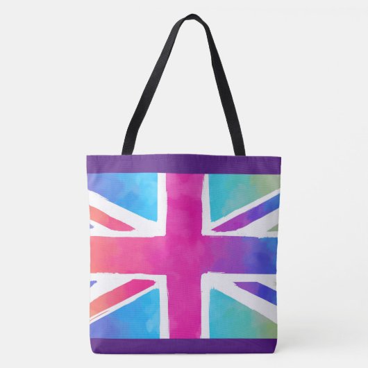 Union Jack Flag in hellen Wasserfarben Tasche (Vorderseite)