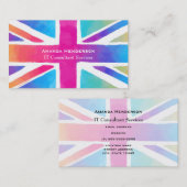 Union Jack Flag in hellen Wasserfarben Visitenkarte (Vorne/Hinten)