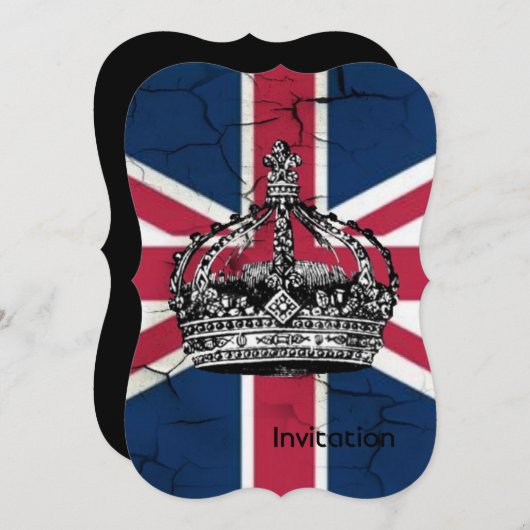 Union Jack Flag Königin von England Diamond Jubile Einladung (Vorne/Hinten)