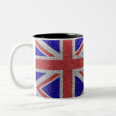 Union Jack Flag London British Glitzer Zuhause Off Zweifarbige Tasse (Links)