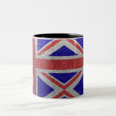 Union Jack Flag London British Glitzer Zuhause Off Zweifarbige Tasse (Mittel)