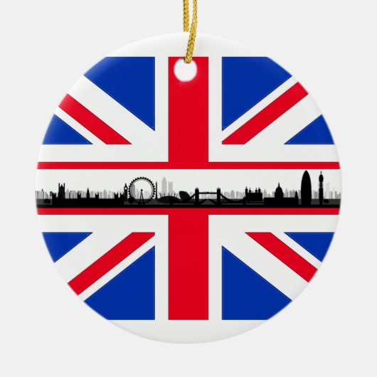 Union Jack Flag London Eye Weihnachtsschmuck (Vorne)