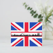 Union Jack Flag London Skyline Postcard Postkarte (Stehend Vorderseite)