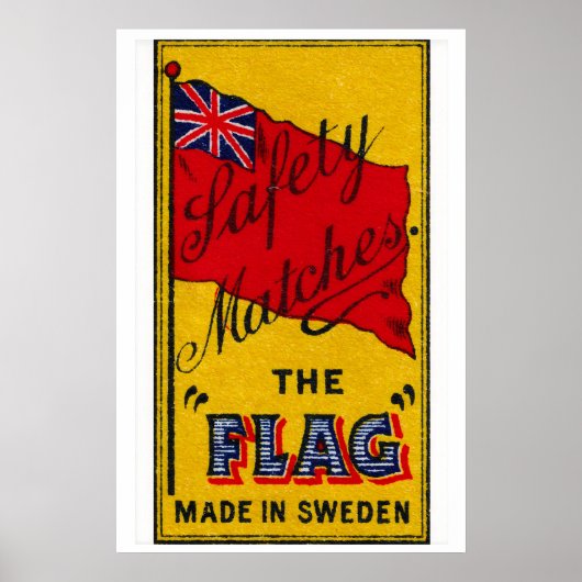 Union Jack Flag Matchbox Art Print, Swedish Poster (Vorne)