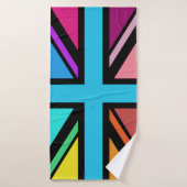 Union Jack/Flag mehrfarbig+Schwarz-Design Badehandtuch (Badehandtuch)