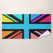 Union Jack/Flag mehrfarbig+Schwarz-Design Badehandtuch (Badehandtuch)