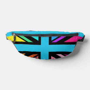 Union Jack/Flag mehrfarbig+Schwarz-Design Bauchtasche