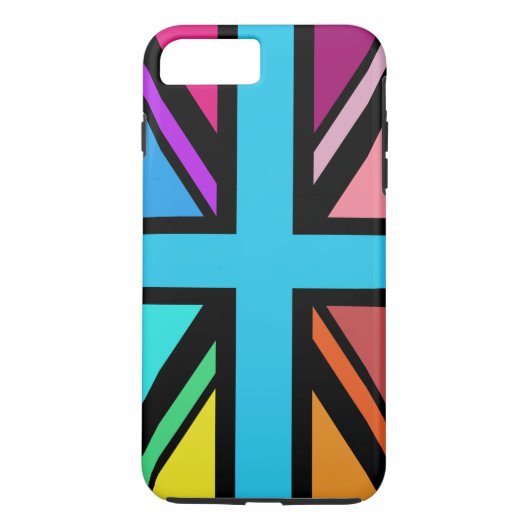 Union Jack/Flag mehrfarbig+Schwarz-Design Case-Mate iPhone Hülle (Rückseite)