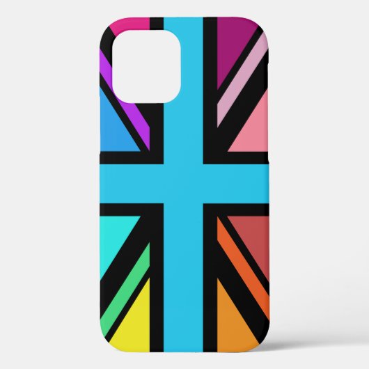 Union Jack/Flag mehrfarbig+Schwarz-Design Case-Mate iPhone Hülle (Rückseite)