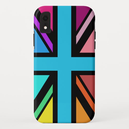 Union Jack/Flag mehrfarbig+Schwarz-Design Case-Mate iPhone Hülle (Rückseite)