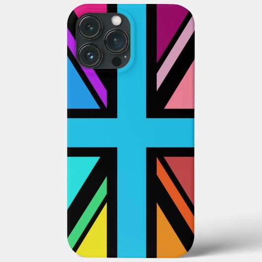 Union Jack/Flag mehrfarbig+Schwarz-Design Case-Mate iPhone Hülle (Rückseite)