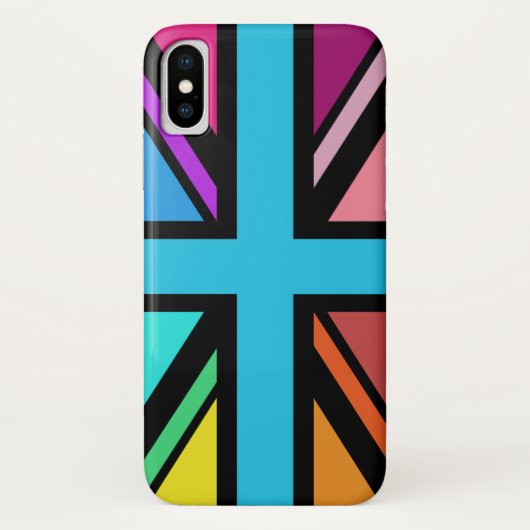 Union Jack/Flag mehrfarbig+Schwarz-Design Case-Mate iPhone Hülle (Rückseite)