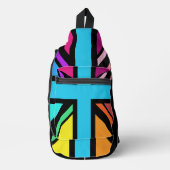 Union Jack/Flag mehrfarbig+Schwarz-Design Crossbody Bag (Vorderseite)