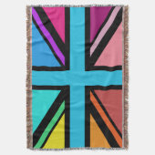 Union Jack/Flag mehrfarbig+Schwarz-Design Decke (Vorderseite Vertikal)