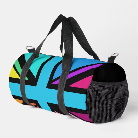 Union Jack/Flag mehrfarbig+Schwarz-Design Duffle Bag (Rechte Ecke)