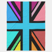 Union Jack/Flag mehrfarbig+Schwarz-Design Fleecedecke (Vorderseite)