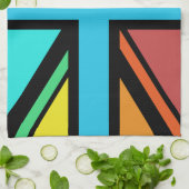 Union Jack/Flag mehrfarbig+Schwarz-Design Geschirrtuch (Gefaltet)