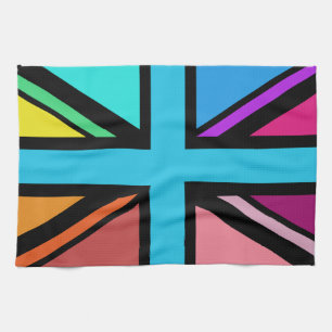 Union Jack/Flag mehrfarbig+Schwarz-Design Geschirrtuch