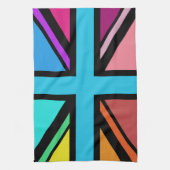 Union Jack/Flag mehrfarbig+Schwarz-Design Geschirrtuch (Vertikal)