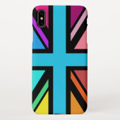 Union Jack/Flag mehrfarbig+Schwarz-Design iPhone Hülle (Rückseite)
