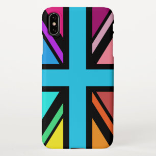 Union Jack/Flag mehrfarbig+Schwarz-Design iPhone Hülle