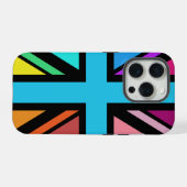 Union Jack/Flag mehrfarbig+Schwarz-Design iPhone Hülle (Rückseite (Horizontal))