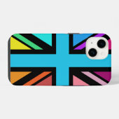 Union Jack/Flag mehrfarbig+Schwarz-Design iPhone Hülle (Rückseite (Horizontal))