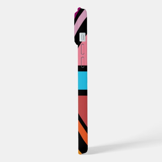 Union Jack/Flag mehrfarbig+Schwarz-Design iPhone Hülle (Linke Seite)