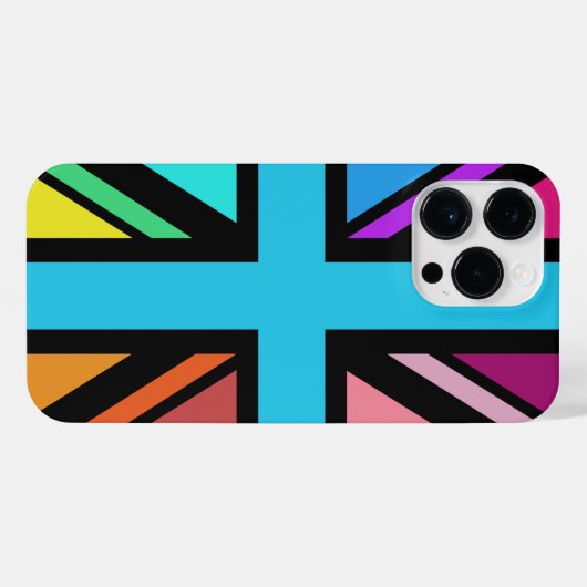Union Jack/Flag mehrfarbig+Schwarz-Design iPhone Hülle (Rückseite (Horizontal))