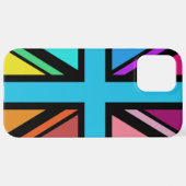 Union Jack/Flag mehrfarbig+Schwarz-Design iPhone Hülle (Hinten horizontal)