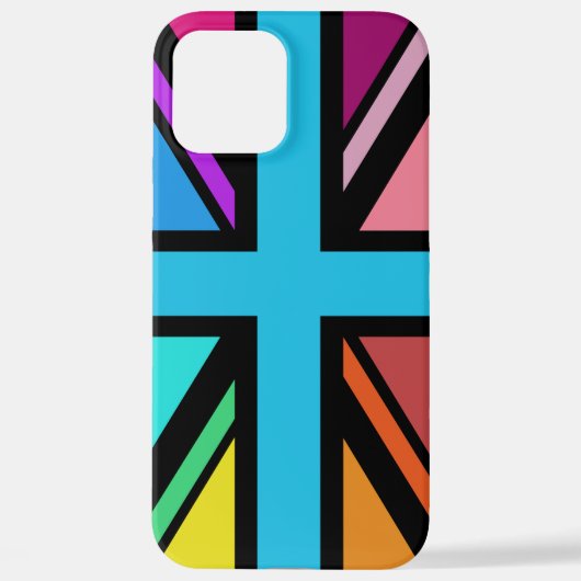 Union Jack/Flag mehrfarbig+Schwarz-Design iPhone Hülle (Rückseite)