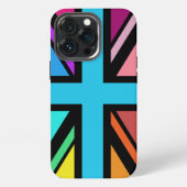 Union Jack/Flag mehrfarbig+Schwarz-Design iPhone Hülle (Hinten)