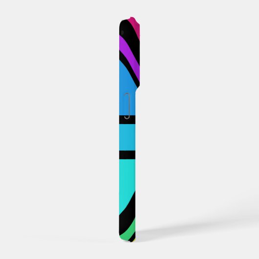 Union Jack/Flag mehrfarbig+Schwarz-Design iPhone Hülle (Rechte Seite)