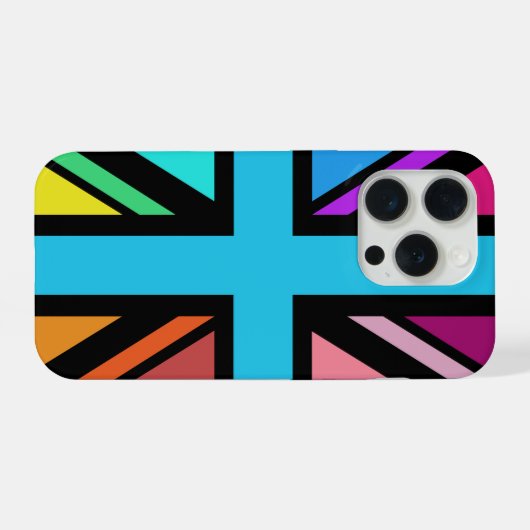 Union Jack/Flag mehrfarbig+Schwarz-Design iPhone Hülle (Rückseite (Horizontal))