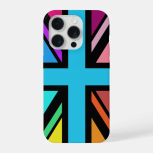 Union Jack/Flag mehrfarbig+Schwarz-Design iPhone 15 Pro Hülle