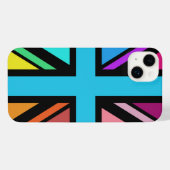 Union Jack/Flag mehrfarbig+Schwarz-Design iPhone Hülle (Rückseite (Horizontal))