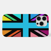Union Jack/Flag mehrfarbig+Schwarz-Design iPhone Hülle (Rückseite (Horizontal))