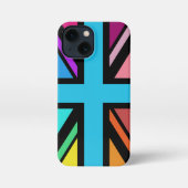 Union Jack/Flag mehrfarbig+Schwarz-Design iPhone Hülle (Rückseite)