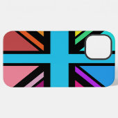 Union Jack/Flag mehrfarbig+Schwarz-Design iPhone Hülle (Rückseite (Horizontal))