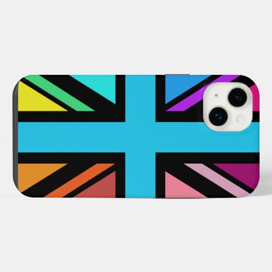 Union Jack/Flag mehrfarbig+Schwarz-Design iPhone Hülle (Rückseite (Horizontal))