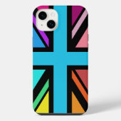 Union Jack/Flag mehrfarbig+Schwarz-Design iPhone Hülle (Rückseite)