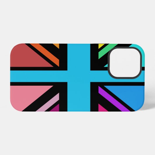 Union Jack/Flag mehrfarbig+Schwarz-Design iPhone Hülle (Rückseite (Horizontal))