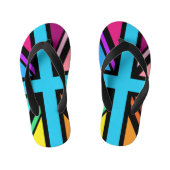 Union Jack/Flag mehrfarbig+Schwarz-Design Kinderbadesandalen (Fußbett)