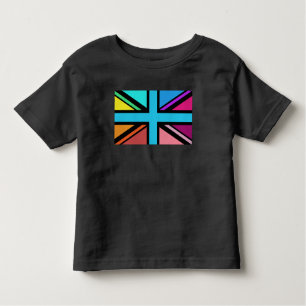 Union Jack/Flag mehrfarbig+Schwarz-Design Kleinkind T-shirt