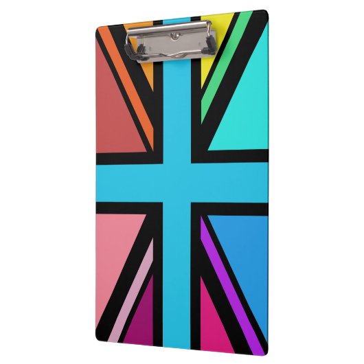 Union Jack/Flag mehrfarbig+Schwarz-Design Klemmbrett (Links)